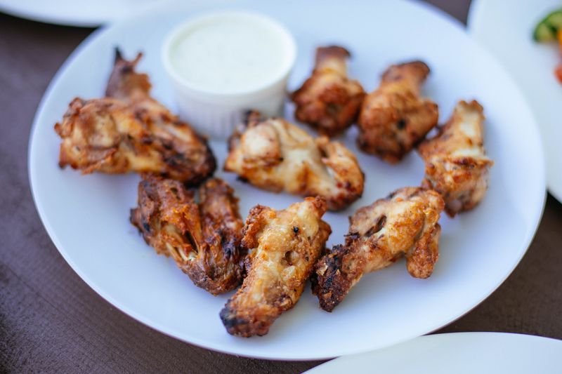 Coal fired chicken wings starter