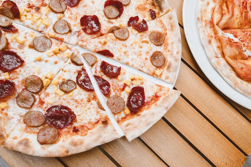 Spicy sausage coal fired pizza Anthony's